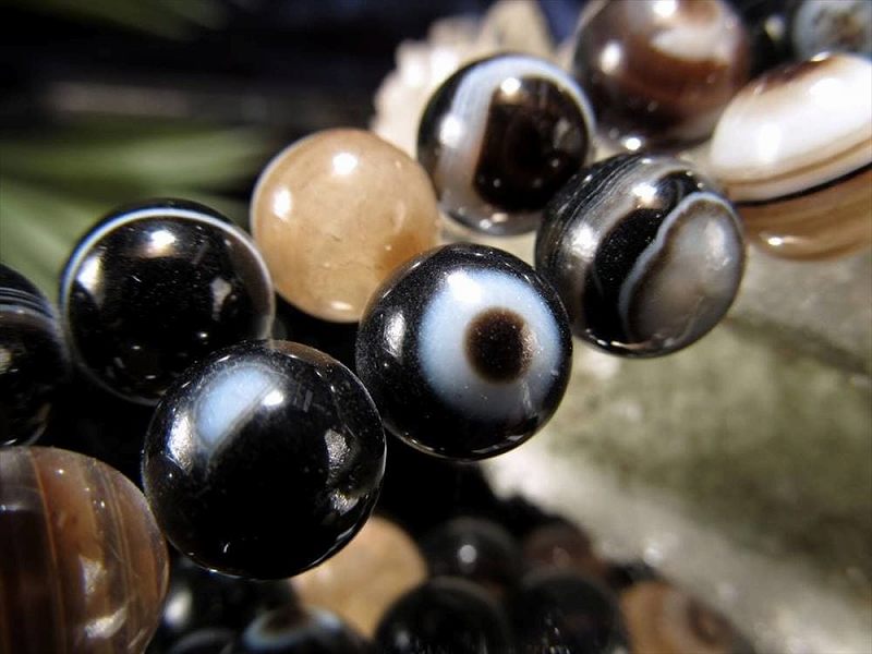 激安宣言 約12mm珠 天眼メノウ アイアゲート 一連 約37-39cm 極上 天然石 ビーズ パワーストーン ブラジル産 geki rn-s パワーストーン 天然石