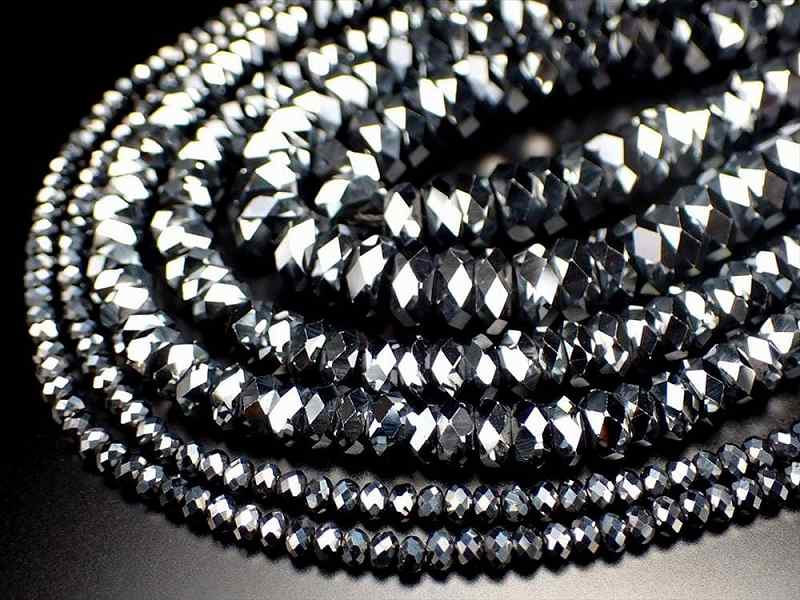 テラヘルツ鉱石 キラキラボタンカット 連売り 約8mm 厚み4mm 一連 約38-40cm ボタンカットビーズ 話題の 高純度 テラヘルツ 鉱石 2026年