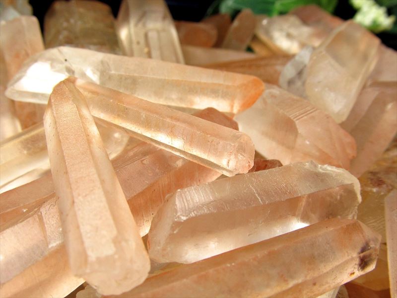 内面のパワー強化 タンジェリンクォーツ 単結晶 詰合せ 100gセット ピンクタンジェリンも 先端付ポイント多め 蜜柑水晶 インテリア ブラジル産