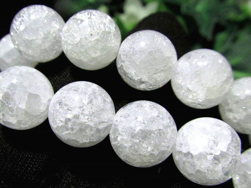 激安宣言 約12mm珠 レインボー水晶 爆裂水晶 スノータイプ 一連 約37-39cm ブラジル産 geki パワーストーン 天然石