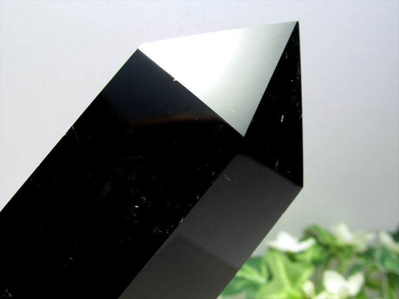 4A 黒水晶 モリオン ポイント 高さ107mm 重さ286g 強力な邪気払い 浄化の黒い水晶 モリオン ポイント チベット産 パワーストーン 天然石