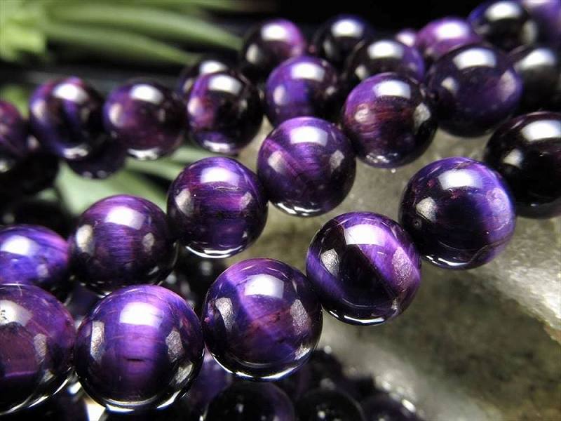激安宣言 AAA 約12mm珠 パープルカラー タイガーアイ 一連 約37-39cm 南アフリカ産 rn-s geki-sak パワーストーン 天然石