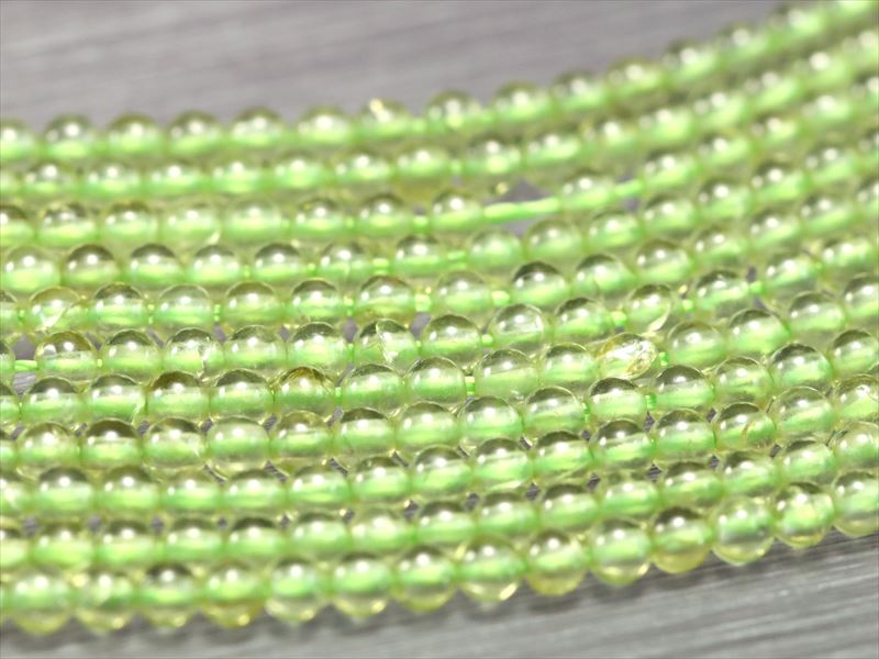 極小 ラウンド ペリドット 約2-2.5mm 一連 約38-40cm 高品質入荷 極上 天然石 ビーズ パワーストーン ブラジル産 hos パワーストーン 天然石