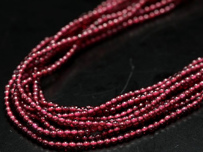 極小ラウンド 約2-2.5mm珠 ガーネット 一連 約37-39cm 極上 天然石 ビーズ パワーストーン ブラジル産 hos パワーストーン 天然石
