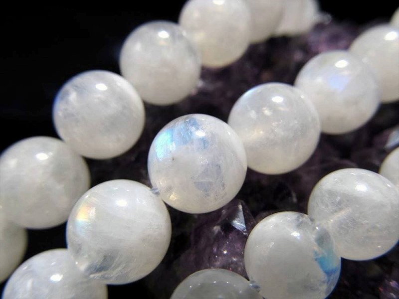 3.5mm-4mm珠 ブルームーンストーン シルキータイプ 一連 約38-40cm 極上 天然石 ビーズ パワーストーン インド産 rn-p