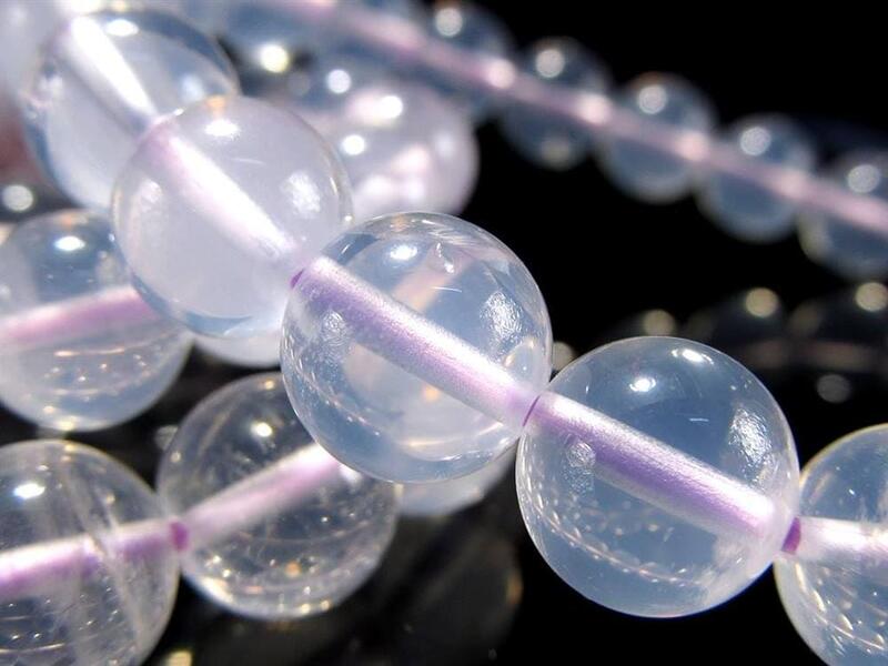 値下げ中 AA+ 人気急上昇中 ムーンライトアメジスト ブレスレット 9.5mm-10mm×20珠前後 幻想的な色彩 スコロライト 超透明 ピンクパープルのアメジスト
