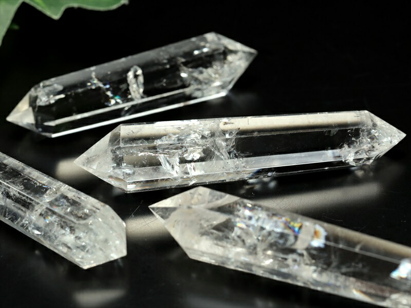 3A スリムタイプ 天然透明 水晶 ダブルポイント 双剣 30g-40g 超透明 虹入りも 手ごろな小さめサイズ ワンドにも 大人気浄化アイテム ブラジル産 hos