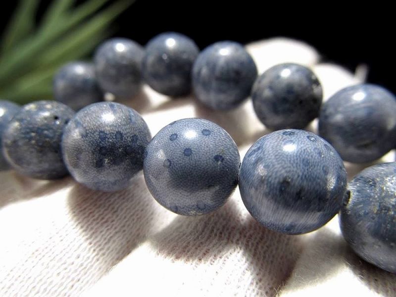 激安宣言 約8mm珠 天然ブルーコーラル 青珊瑚 一連 長さ約36-38cm 深海のような濃色ブルーカラー 国際条約で保護された青珊瑚 天然由来のナチュラルビーズ