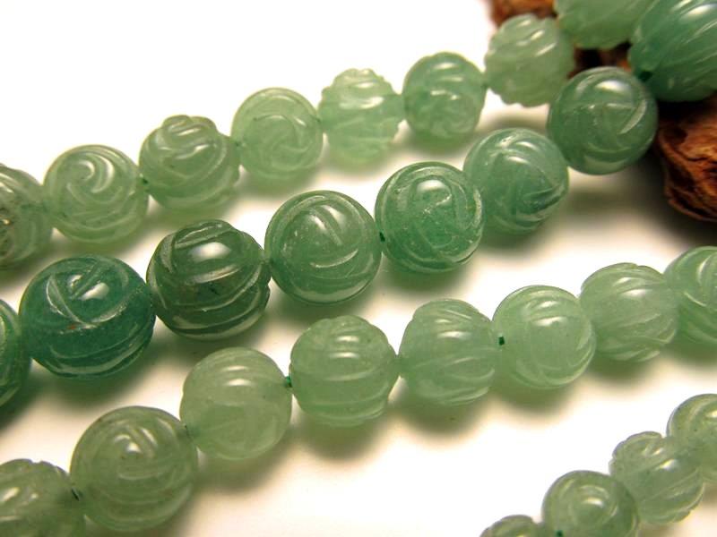 激安宣言 約6mm珠 アベンチュリン 薔薇カット 一連 約38-40cm 薔薇 極上 天然石 ビーズ パワーストーン インド産 geki rn-s パワーストーン 天然石