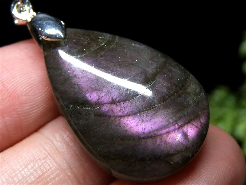 激レア・両面紫シラー 4A パープルシラー ラブラドライト ペンダントトップ 縦約30.5mm 重さ約7.8g 1点物 マダガスカル産
