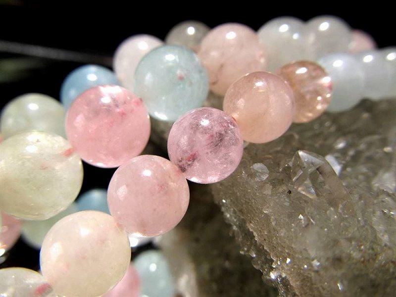 激安宣言 透明タイプ 約10mm珠 MIXベリル 一連 約37-39cm 大人気 ミックスベリル 彩りパステルカラー ブラジル産 geki-sak パワーストーン 天然石