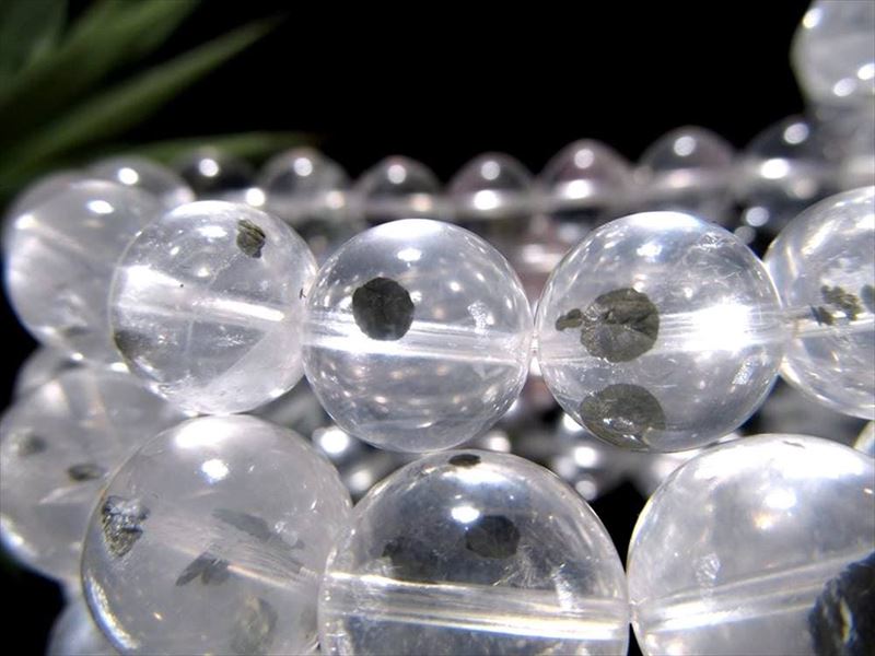 マーカサイトインクォーツ 白鉄鉱入り水晶 ブレスレット 9.5mm-10mm×20珠前後 未来を切り開いていけるサポートストーン 水晶内で生き続ける輝き ブラジル産
