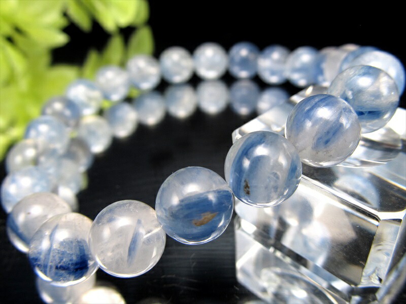 2A+ 美麗シラー カイヤナイト シリカ ブレスレット 8.5mm-9mm×23珠 藍晶石 鮮やか 美麗ブルー 独立心や探究心を強める石 一点もの ブラジル産 hos