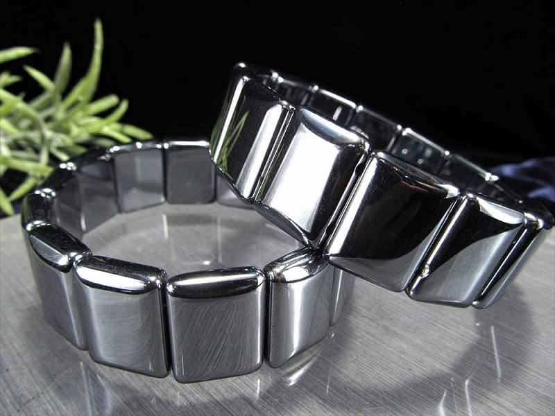 テラヘルツ鉱石 バングル ブレスレット Lサイズ W=18mm×15珠 プレートカット シンプルデザイン 話題の 高純度 テラヘルツ 鉱石 2026年 検査機関にて検査済み