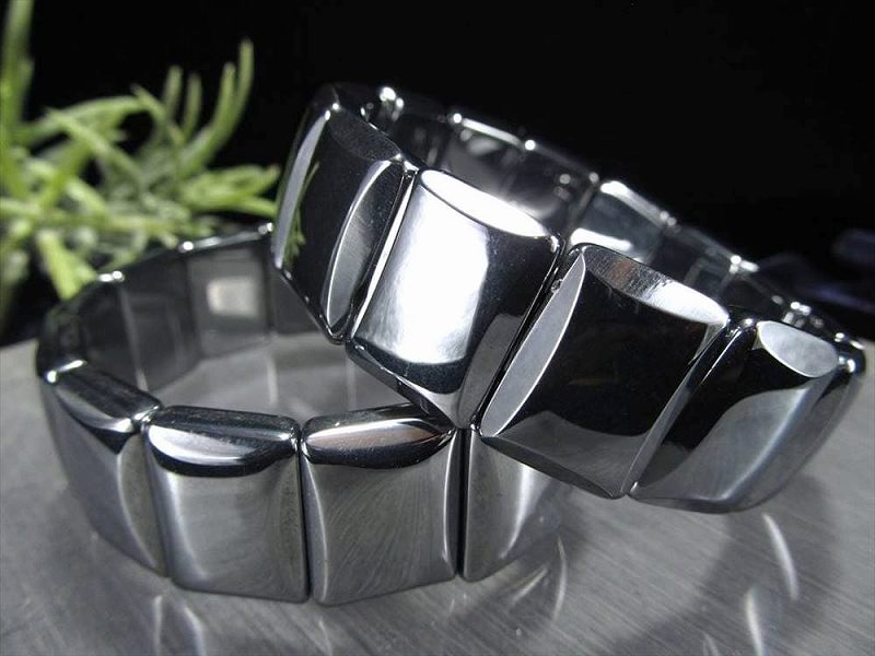 テラヘルツ鉱石 バングルブレスレット W=20mm×14珠肉厚 プレートカット スクエア 話題の 高純度 テラヘルツ 鉱石 2026年 検査機関にて検査済み 本物保証