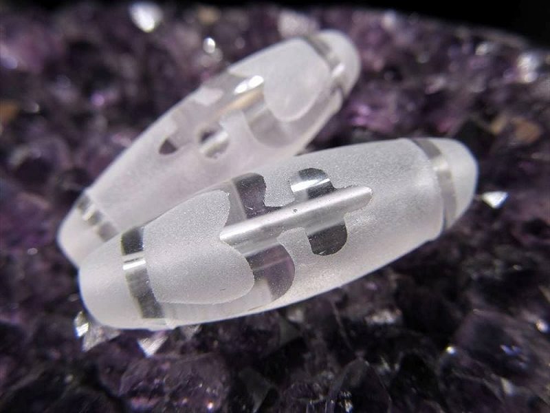 ミニサイズ水晶天珠 宝瓶天珠 ほうびんてんじゅ 最大長さ約27mm前後 1個売り 金運招来・富貴蓄財・子孫繁栄・円満功徳 クリスタル製 パワーストーン 天然石