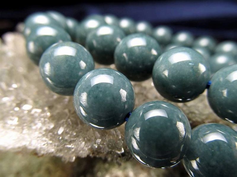 世界三大翡翠産地 グアテマラ産 3A+ ブルーグリーンジェイド 翡翠 ブレスレット 5.5mm-6mm×33珠前後 良好品質 稀少色 青緑翡翠