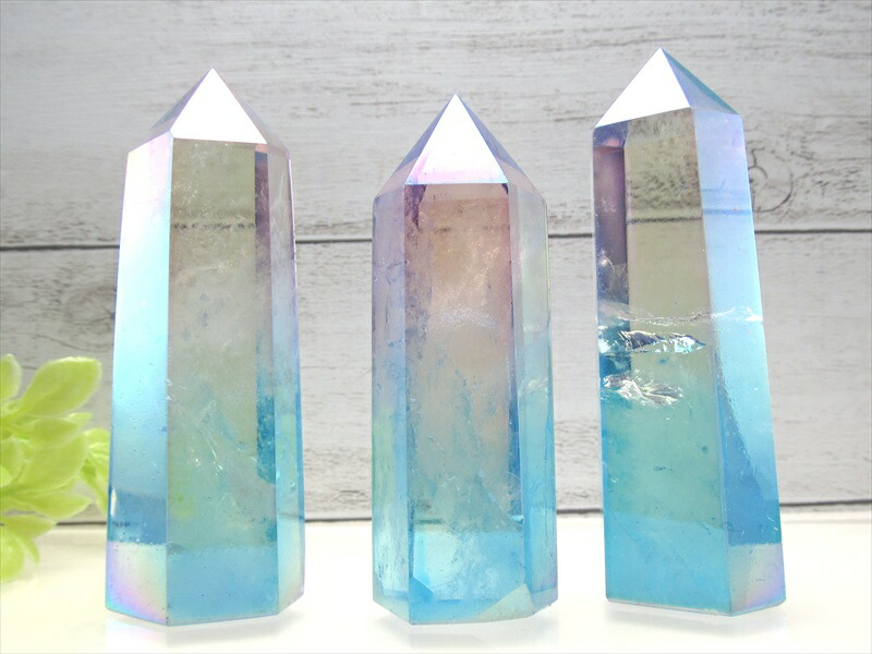 紫陽花色 ヴィーナスベルトカラー 天然水晶 ポイント 六角柱 90g-100g グラデーション クリスタル オーラ 極上品 手ごろな小さめサイズ