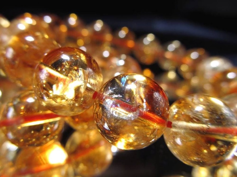 シトリンファントム 幻影黄水晶 ブレスレット 11.5mm-12mm×17珠前後 透明感抜群11月の誕生石 幸運の石 シトリン&ファントム ブラジル産