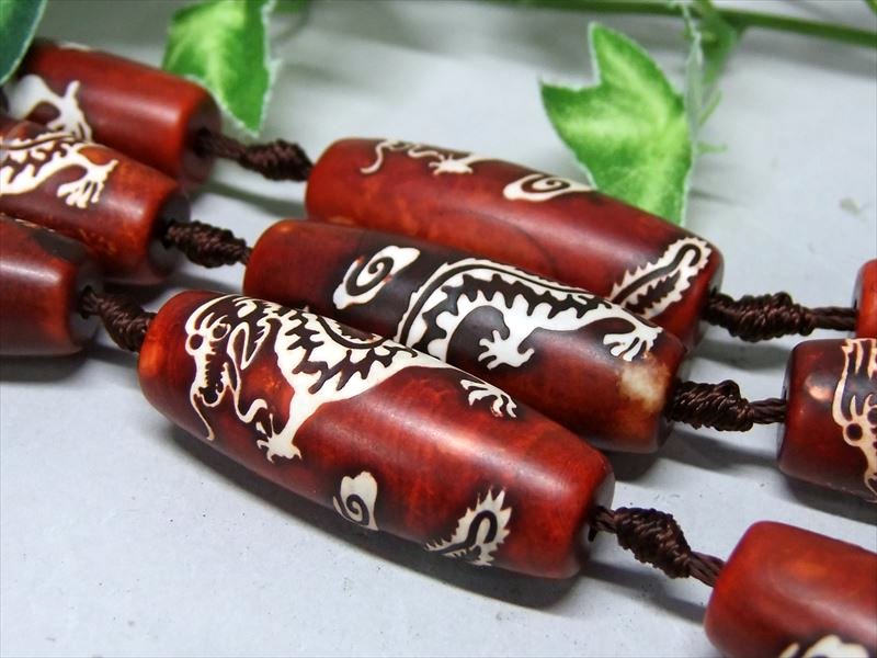 五本爪 赤天珠 龍神天珠(りゅうじんてんじゅ) 連 一連8個付き サイズ:約39mm アゲート瑪瑙 天珠連 風水開運・諸運隆盛・権力掌中・富財獲得 アゲート天珠連