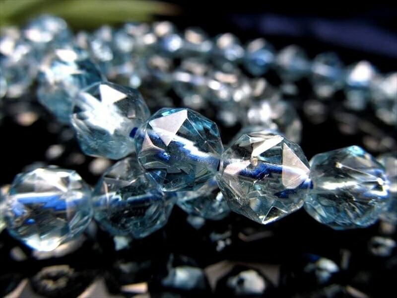 しゅわしゅわ3A ソーダブルー トパーズ 黄玉 スターカットブレスレット 7.5mm-8mm×24珠前後 爽やかソーダブルーカラー キラキラ輝くスターカット