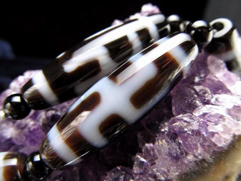 卍天珠 連 天珠サイズ約37mm 一連5個付き 頭脳向上、財運向上 お買い得 天珠連販売