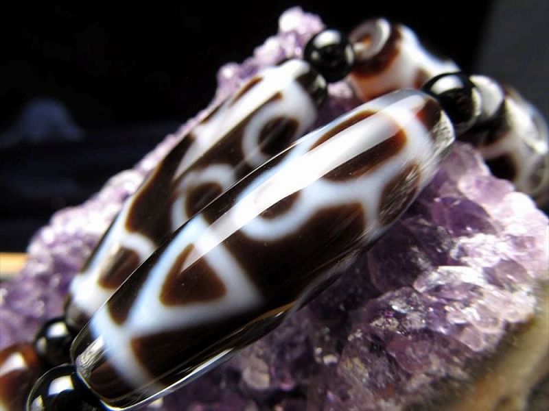 双喜佛天珠 そうきぶつてんじゅ 連 天珠サイズ約37mm 一連5個付き 精神安定・厄災除去 お買い得 天珠連販売