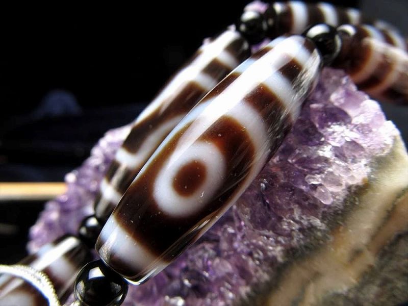 二眼天珠 にがんてんじゅ 連 天珠サイズ約37mm 一連5個付き 夫婦円満・恋愛成就・家庭円満・商売繁盛・事業成功 お買い得 天珠連販売