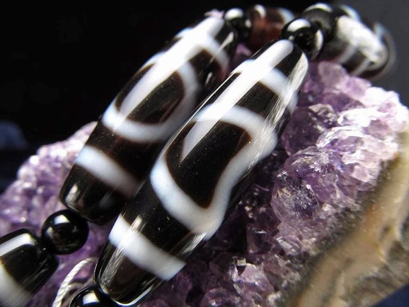 日月天珠 連 天珠サイズ約37mm 一連5個付き 健康と諸事繁栄をもたらす お買い得 天珠連販売