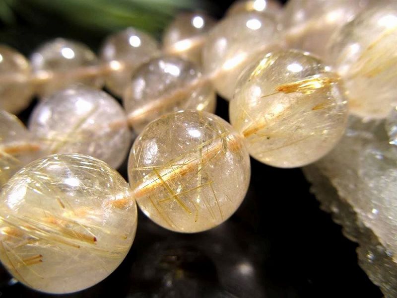激安宣言 約6mm珠 ゴールドルチルクォーツ 一連 約38-40cm きらきら繊細針 絶妙バランス お得な連販売ルチル ブラジル産 geki-sak パワーストーン 天然石
