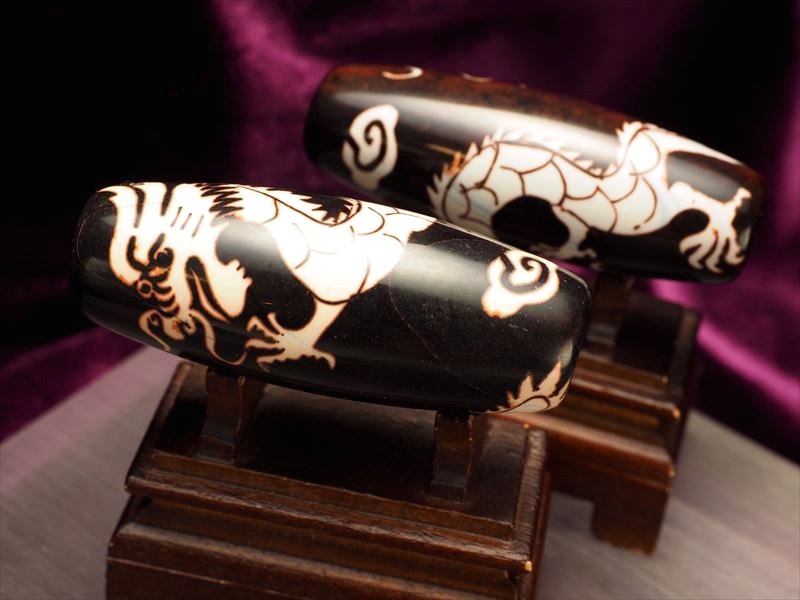 限定入荷 激レア 巨大 アゲート 瑪瑙 天珠 Mサイズ 大吉開運 大きな夢の実現 五本爪龍神天珠 全長58-60mm 1個売り パワーストーン 天然石