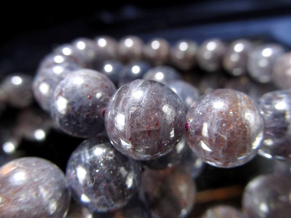 AA アイオライトサンストーン ブレスレット 約7.5mm-8mm×25珠前後 お買い得価格 アクセントに 煌めくアベンチュレッセンス 夢や目標へ導く石 インド産