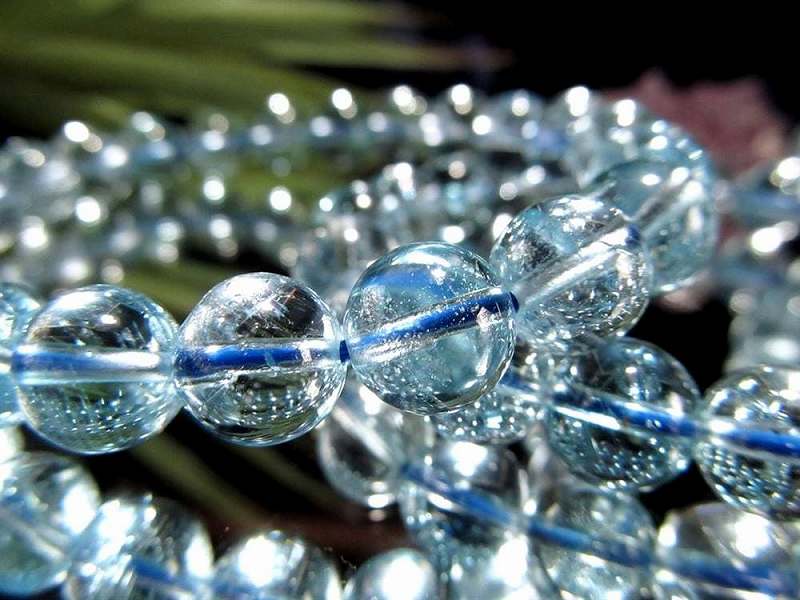 数量限定 クリアブルー 3A スカイブルー トパーズ ブレスレット 8mm-8.5mm×23珠前後 抜群のクリア感 まるで青空のような爽やかブルー