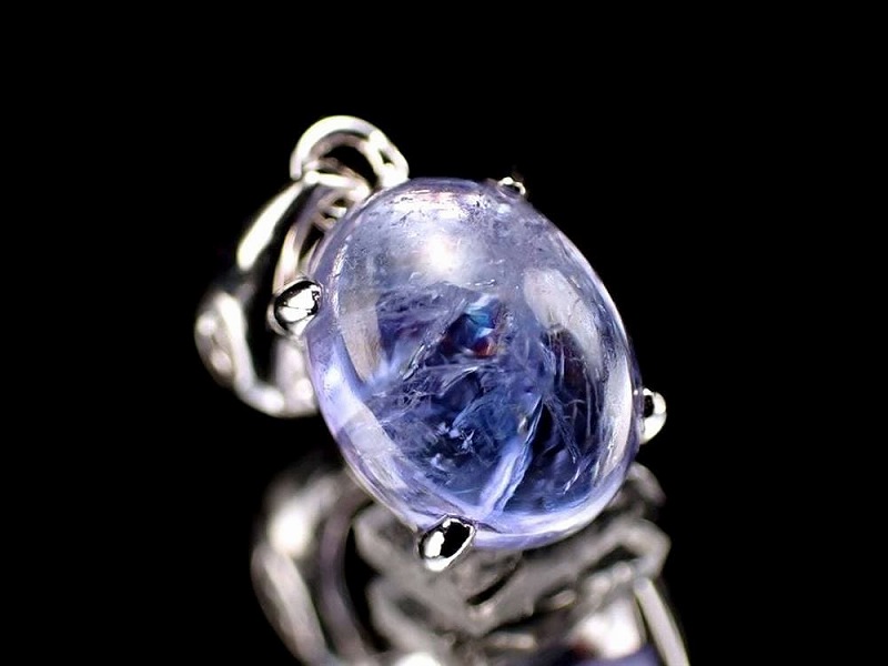 極上5A 豪華ダイヤモンド付き 宝石質 タンザナイト ペンダントトップ ぷっくりオーバル型 石サイズ縦約9mm 神秘的なブルーパープル Silver925 タンザニア産