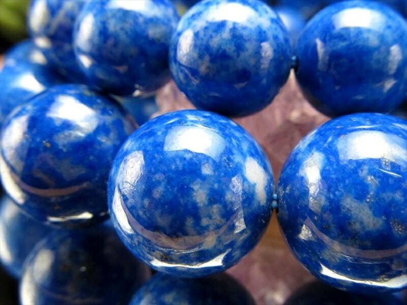 数量限定 スノーフレーク ラピスラズリ 青金石 ブレスレット 10mm-10.5mm×23珠前後 爽やかブルー&ホワイト スノーフレークタイプ アフガニスタン産