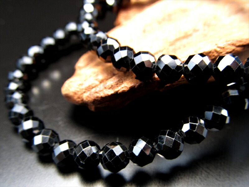 ブラックスピネル カット ブレスレット 約5mm×38珠前後 超人気 8月の誕生石 勝利を呼ぶ石 ミャンマー産