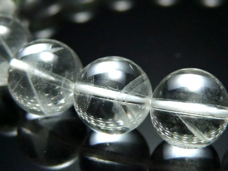 連層珠あり 4A ホワイトスーパーファントム ブレスレット 10.5mm-11mm×19珠 成長と復活を繰り返す自然の神秘 マダガスカル産 sai