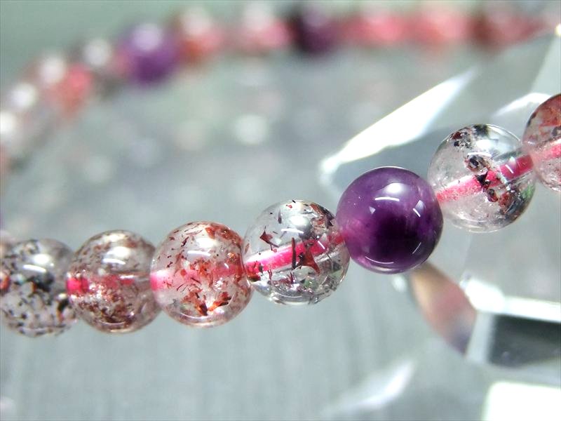 重ね付けに最適 S級 スーパーセブン ブレスレット 5mm-5.5mm×38珠 別格の美しさ 湧き水の様な奇跡の透明度 1点もの ブラジル産 sai