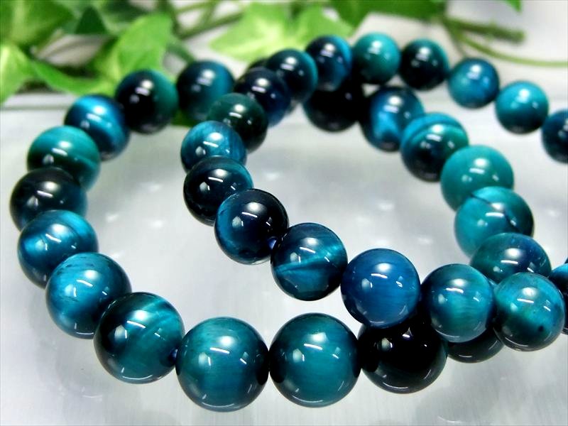 新色3A級 マリンブルー カラータイガーアイブレスレット 6mm-6.5mm×31珠前後 まさにケラマ 慶良間 ブルー 虎目石 2026年2月入荷の画像あり 南アフリカ産