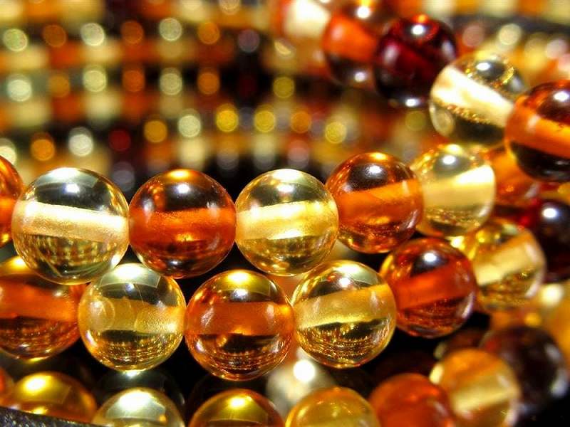 MIXアンバー ブレスレット 4.5mm×41珠前後 定番人気カラーMIX 古代の息吹が宿る樹液の化石 東欧の宝石 バルト海産 パワーストーン 天然石