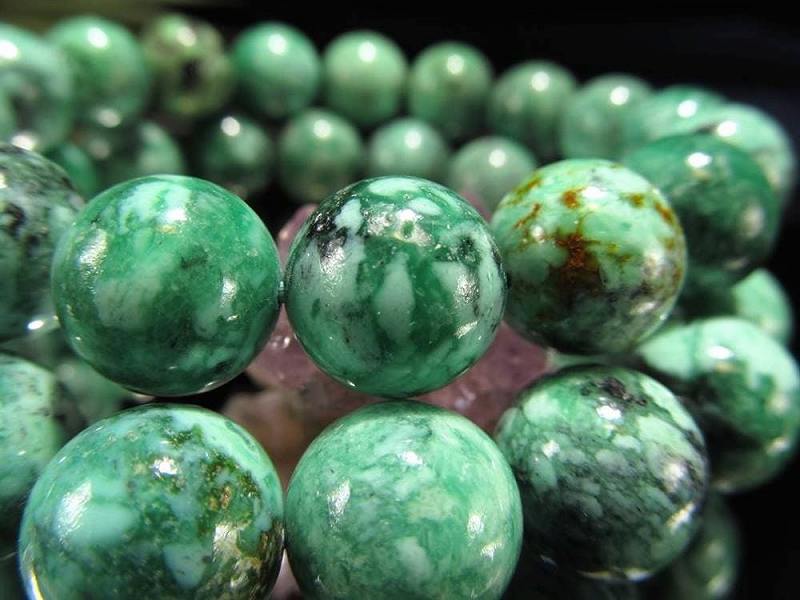 ナチュラル感たっぷり バリサイト ブレスレット 約7mm-7.5mm×24珠前後 優しいふんわりカラー 富と幸運を運ぶ石 別名 ユタ・ターコイズ アメリカ産