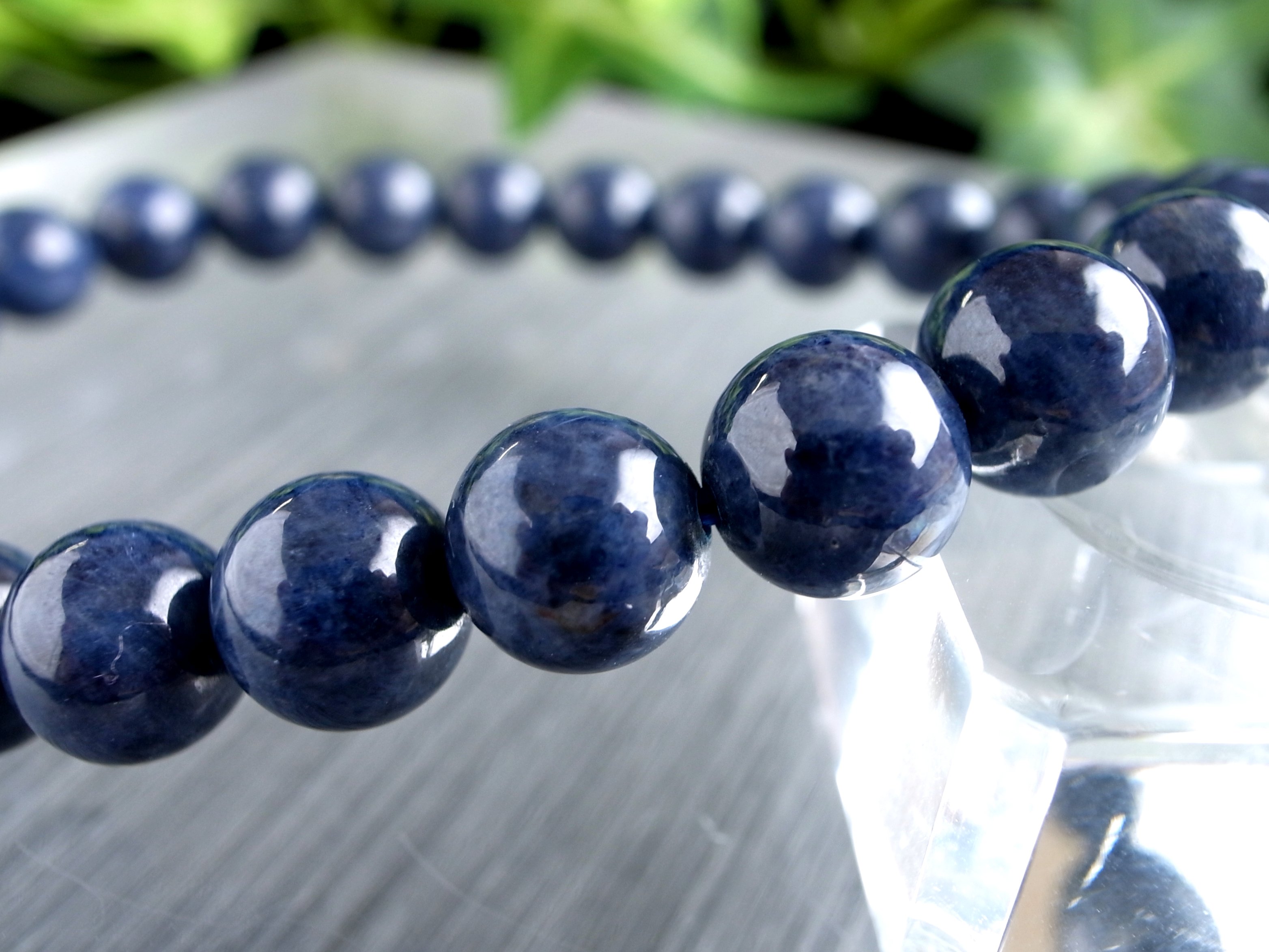 3A サファイア ブレスレット 約7.5mm-8mm×25珠 艶感のある群青色 美しいサファイアブルー 世界4大宝石の1つ 勝利を呼ぶ石 1点物 ミャンマー産