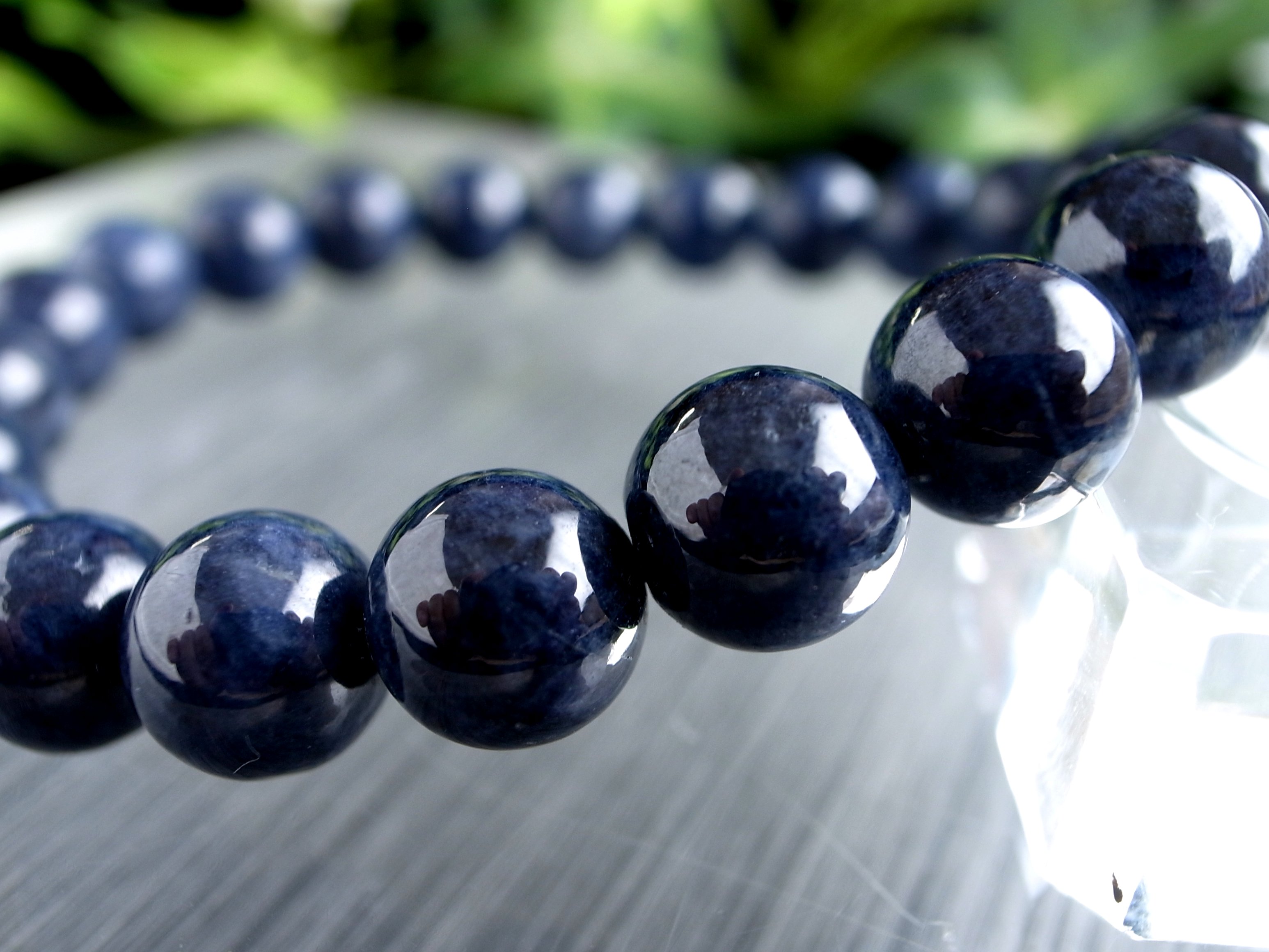 3A サファイア ブレスレット 8.5mm-9mm×22珠 艶感のある群青色 美しいサファイアブルー 世界4大宝石の1つ 勝利を呼ぶ石 1点物 ミャンマー産