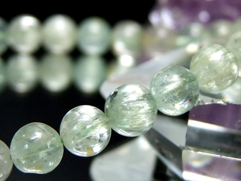 爽やかなイエローグリーンカラー 5A グリーンクンツァイト グリーンスポジュミン/リチア輝石 ブレスレット 6mm-6.5mm×28珠