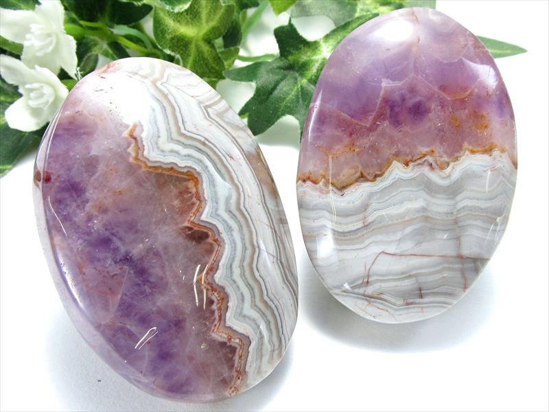アメジスト 瑪瑙共生 ホットストーン型タンブル 1個売り 約70g-90g前後 真実の財と愛 幸運と癒し ブラジル産 パワーストーン 天然石