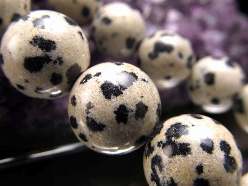 6mm-6.5mm珠 ダルメシアンジャスパー 一連 約38-40cm 碧石 極上 天然石 ビーズ パワーストーン rn-p パワーストーン 天然石