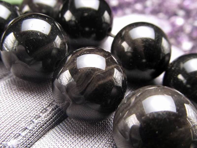 激安宣言 4A 約10mm珠 ブラックタイガーアイ 黒虎目石 一連 約37-39cm 漆黒シャトヤンシー効果 南アフリカ産 geki パワーストーン 天然石