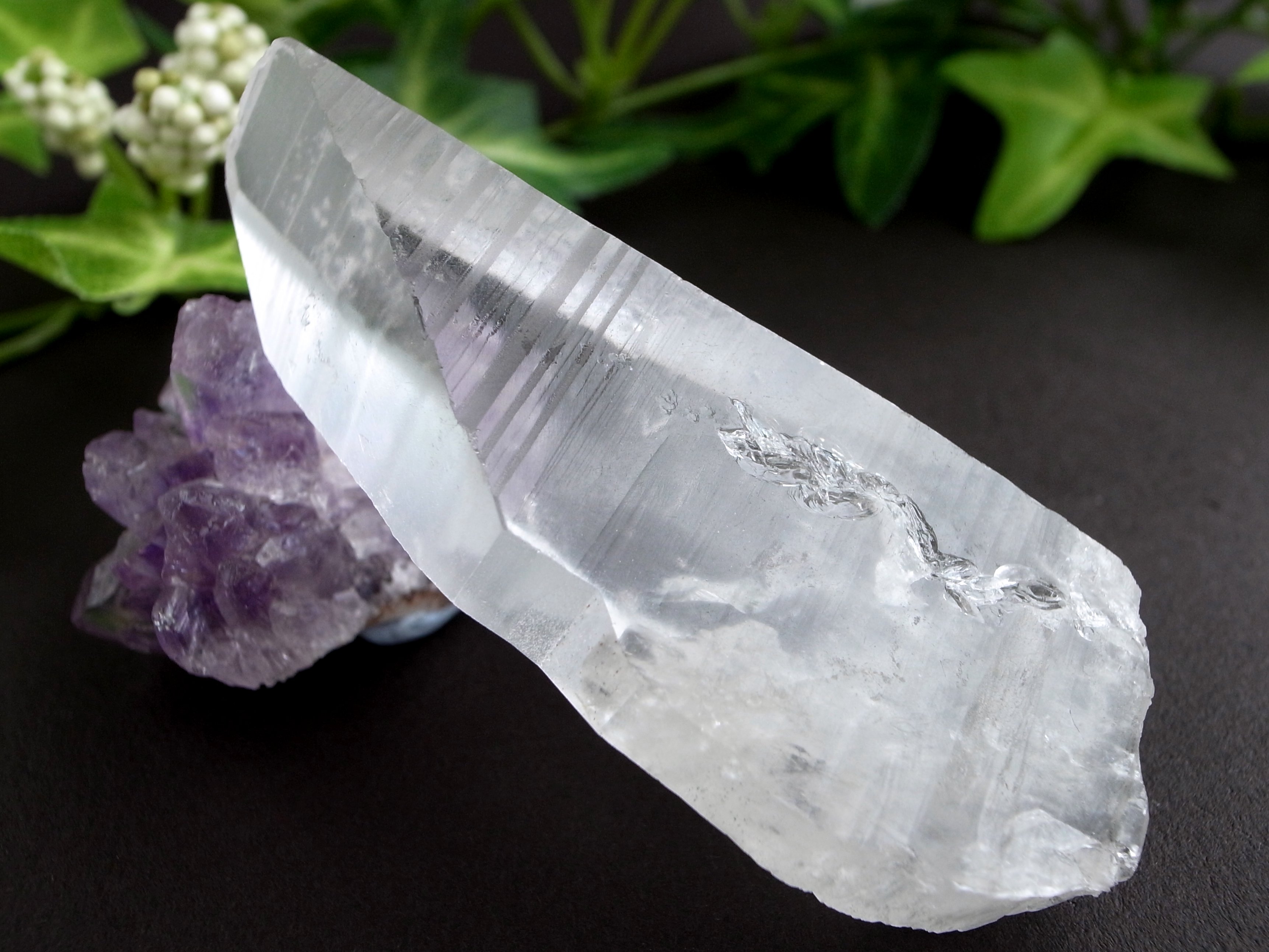 激レア 溶け跡くっきり カブラル産 レムリアン単結晶 ライトニングクリスタル(雷水晶) 幅 約69mm 重さ 48g コレクター品