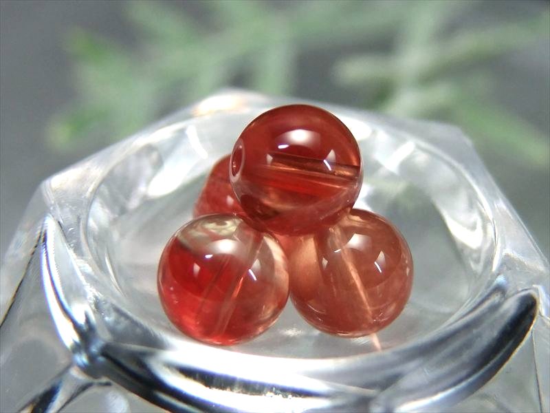 5A 6粒限定 1粒売りレッドアンデシン 粒売り 6mm-6.5mm 全珠キャンディレッド 中性長石 本当の自分に近づく変化を促す石 チベット産