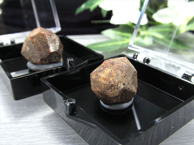 希少 国産原石 アルマンダインガーネット ナチュラル原石 1個売り 石の重さ約2g-4g コレクションケース入り 大人気のナチュラルタイプの天然石